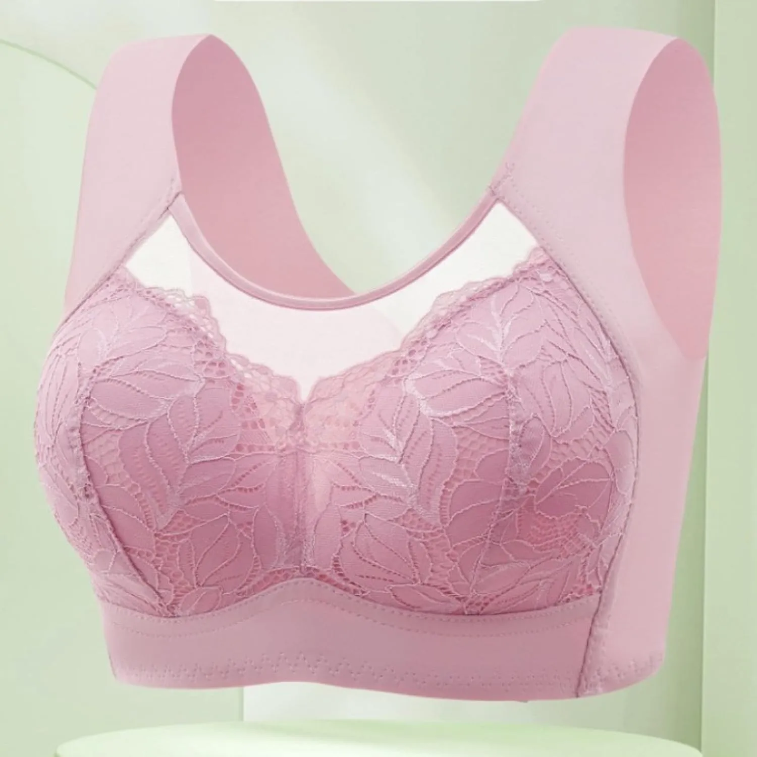 Seamless Lace Bras for Women Wirefree Posture Correction Bralette Plus Size Sports Bra No Underwire Gathered Bralette