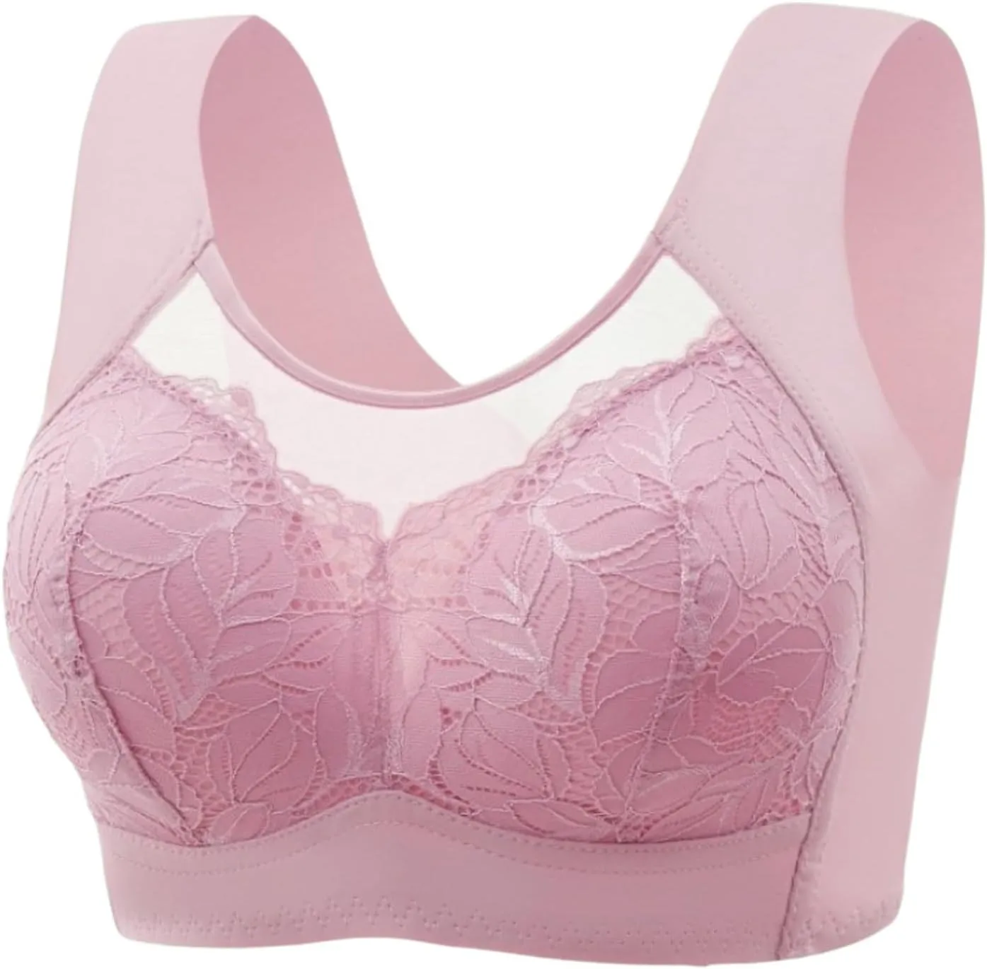 Seamless Lace Bras for Women Wirefree Posture Correction Bralette Plus Size Sports Bra No Underwire Gathered Bralette