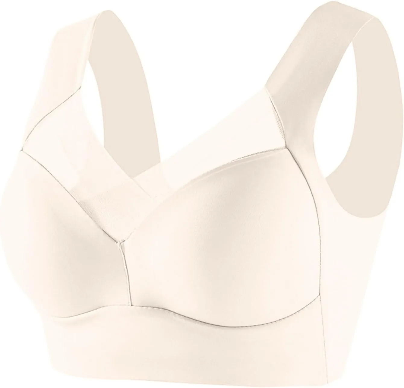 Seamless Sexy Push Up Bras for Older Women Wireless Posture Correcting Bra with Support Bra for Seniors