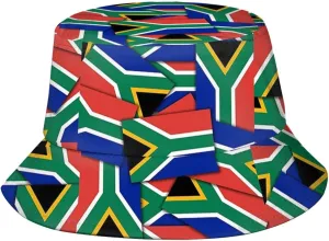 South Africa Flag South African Bucket Hat Packable Sun Protection Wide Brim Hats Outdoor Summer Fisherman Hats for Men Women