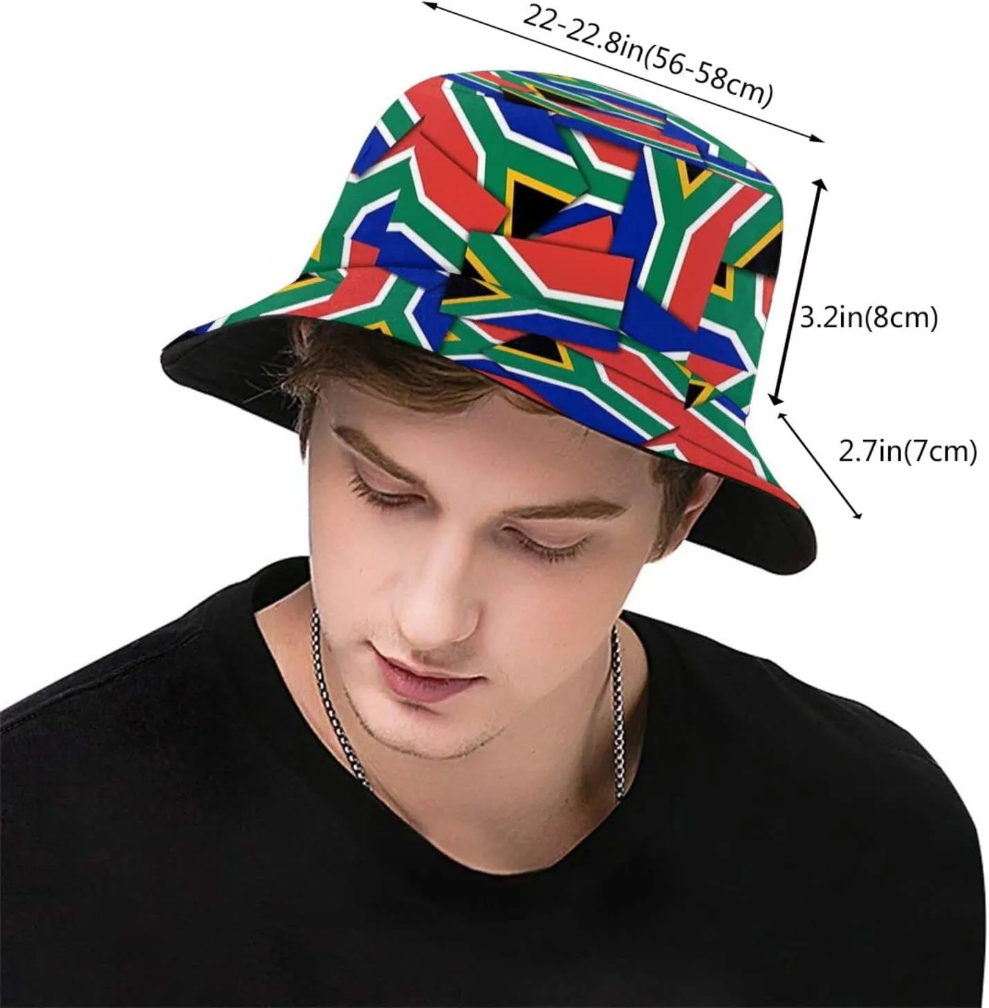 South Africa Flag South African Bucket Hat Packable Sun Protection Wide Brim Hats Outdoor Summer Fisherman Hats for Men Women