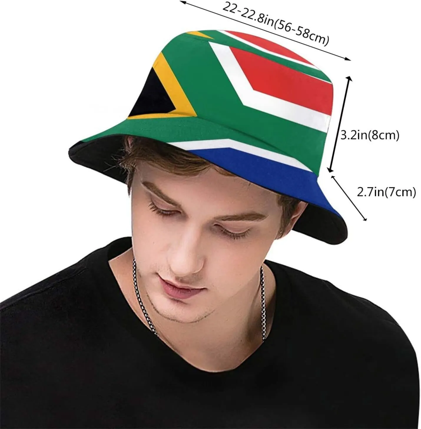 South Africa Flag South African Bucket Hat Packable Sun Protection Wide Brim Hats Outdoor Summer Fisherman Hats for Men Women