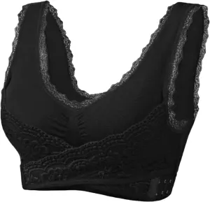 Sports Bras for Women Front Criss Cross Bras Side Buckle Lace Sports Bras Wireless Push Up Seamless Bra with Removable Pad