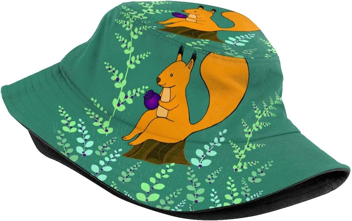Squirrel Bucket Hat Cute Animal Sun Protection Wide Brim Hats Packable Summer Travel Boonie Cap for Men Women