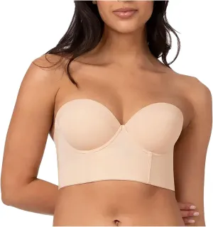 Strapless Bras for Women, Non-Slip Silicone Bandeau Bra Seamless Wireless Strapless Bra Padded Tube Top Bra