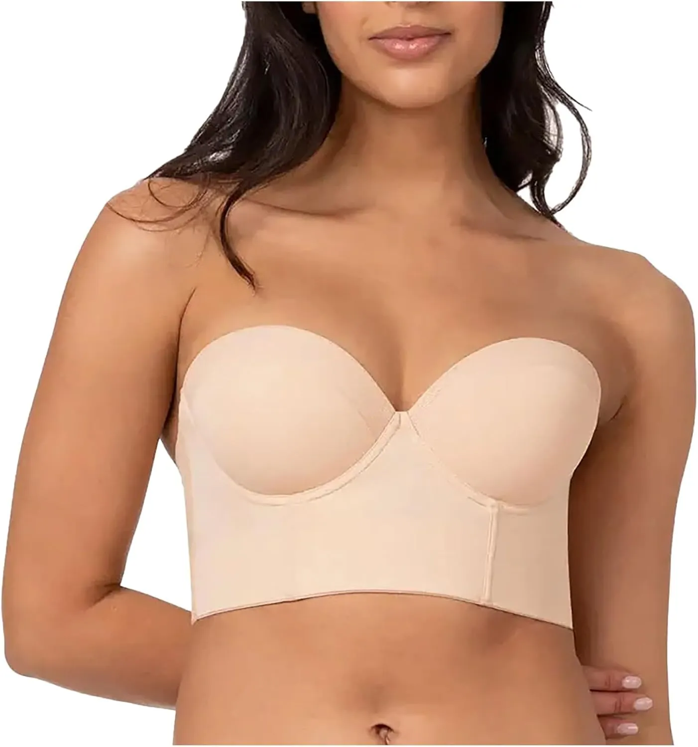 Strapless Bras for Women, Non-Slip Silicone Bandeau Bra Seamless Wireless Strapless Bra Padded Tube Top Bra