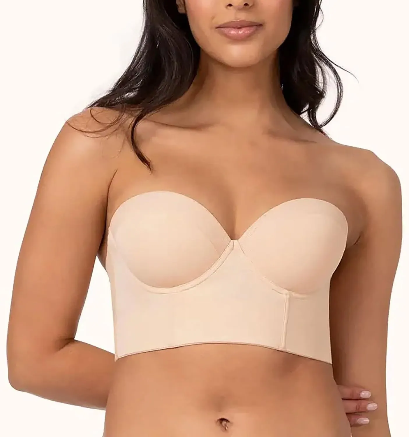 Strapless Bras for Women, Non-Slip Silicone Bandeau Bra Seamless Wireless Strapless Bra Padded Tube Top Bra