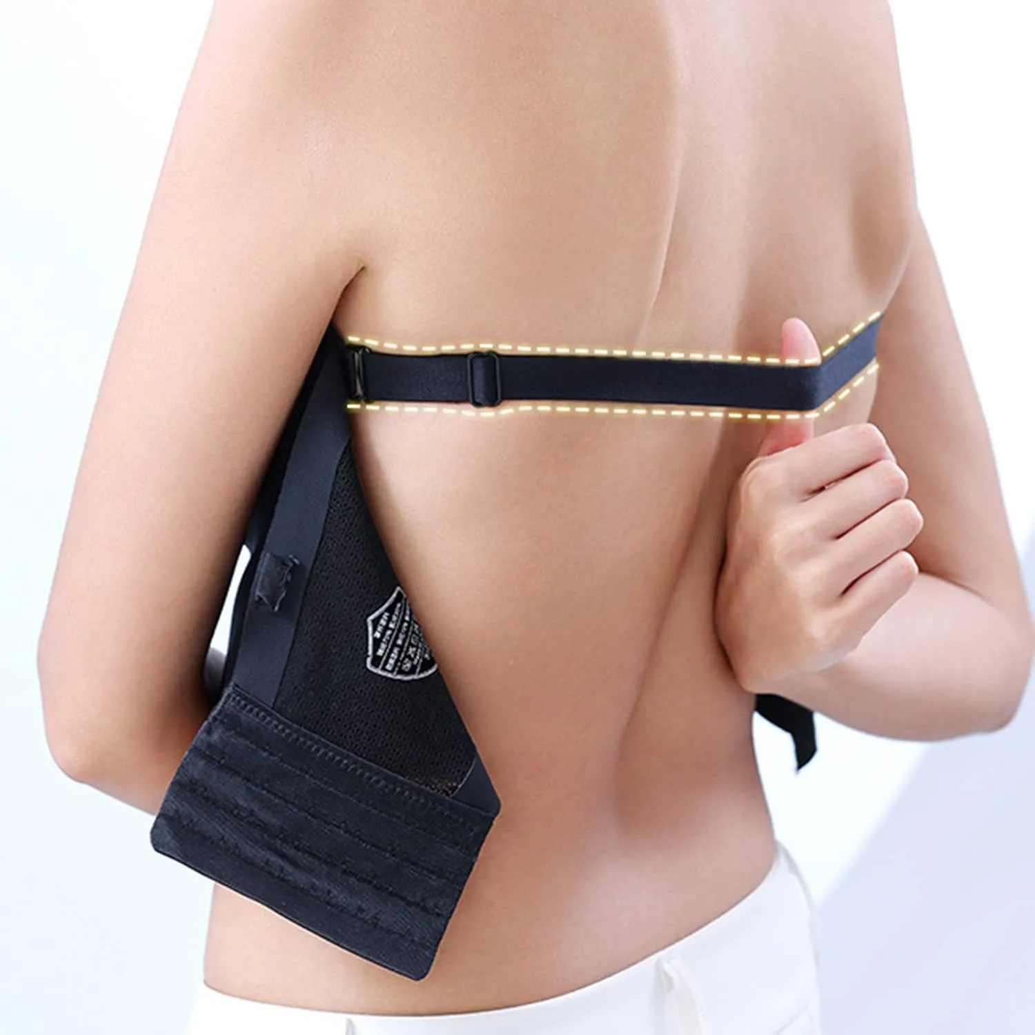 Strapless Bras for Womens Front Buckle Lift Bra Wirefree Push Up Seamless Detachable Straps Invisible Bandeau Bra