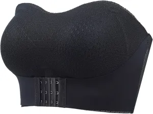 Strapless Bras for Womens Front Buckle Lift Bra Wirefree Push Up Seamless Detachable Straps Invisible Bandeau Bra