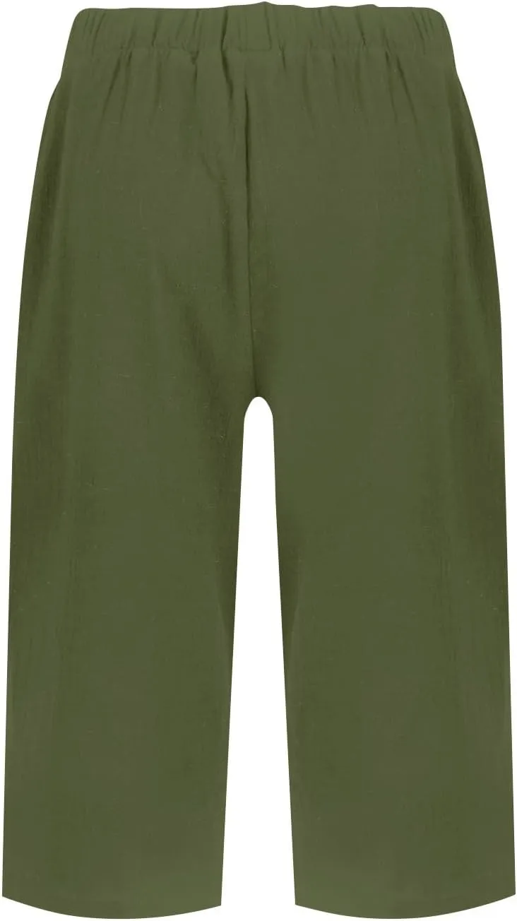 Summer Bermuda Shorts for Women Knee Length 2024 Trendy Linen Shorts Lightweight Casual Beach Short Pants w/Pockets