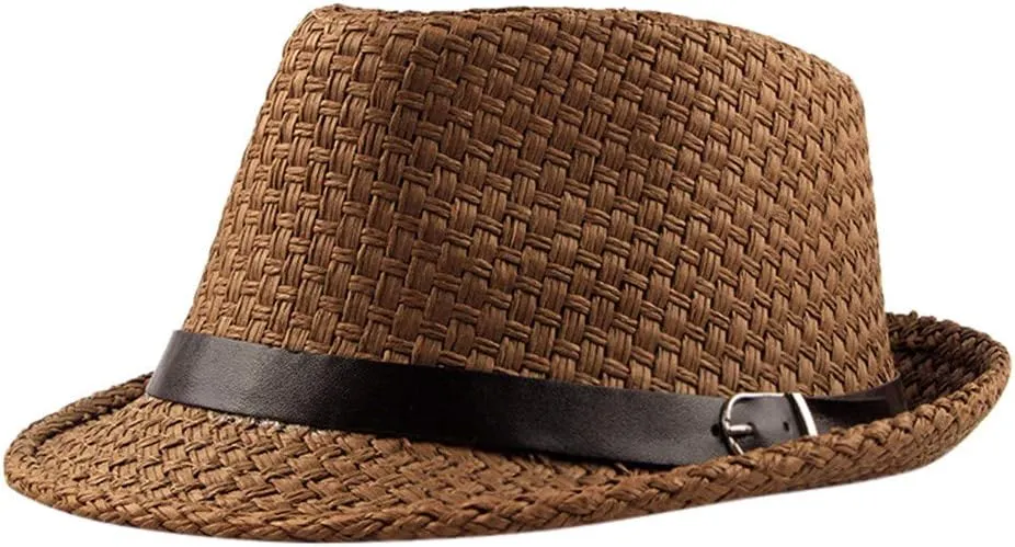 Summer Hat Mens Wide Brim Hats for Women Trilby Hat Straw Sun Hat Straw Fedora Sun Hats Sun Bucket Hats