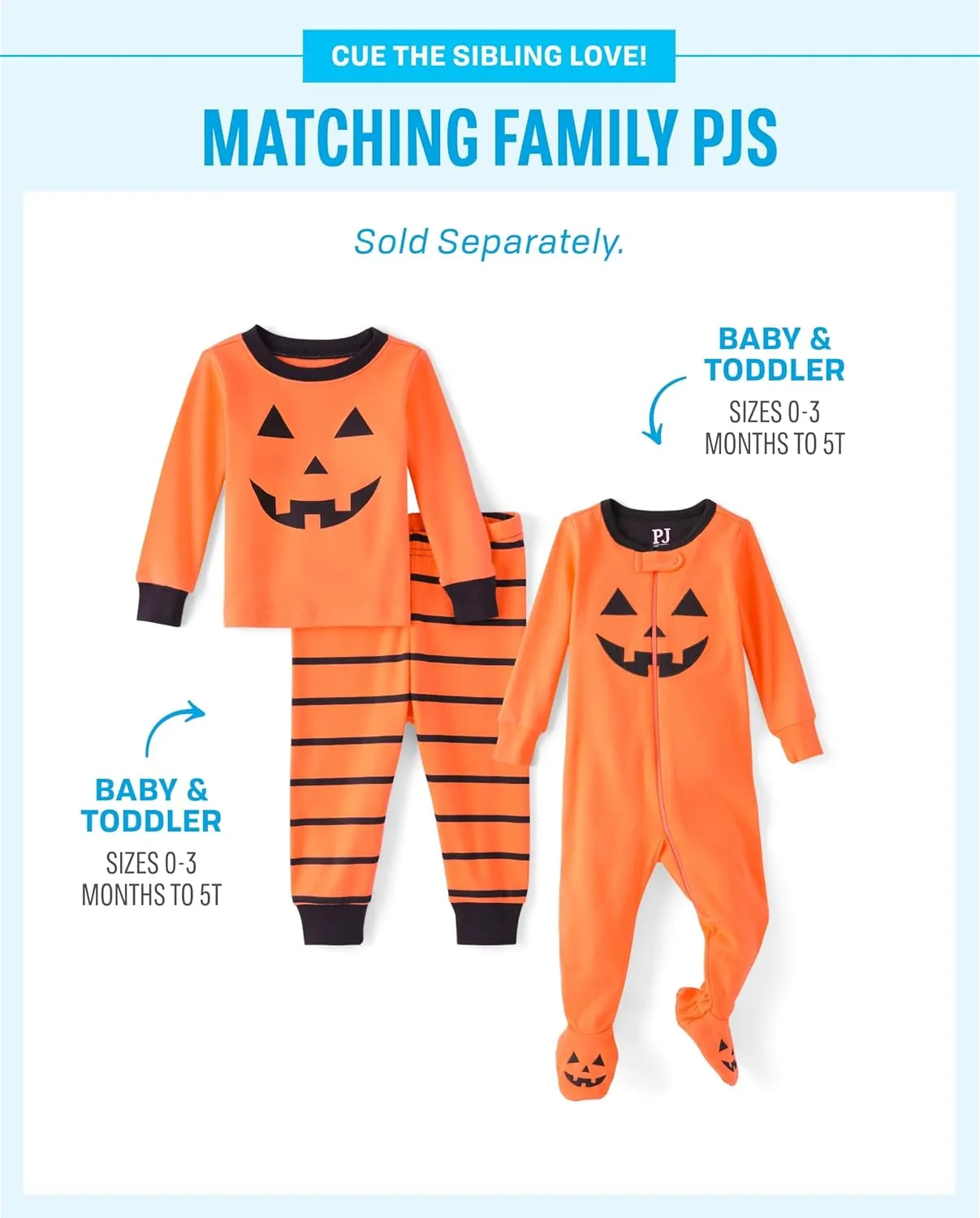 The Children's Place Baby and Toddler, Halloween Pumpkin Pajamas, Cotton