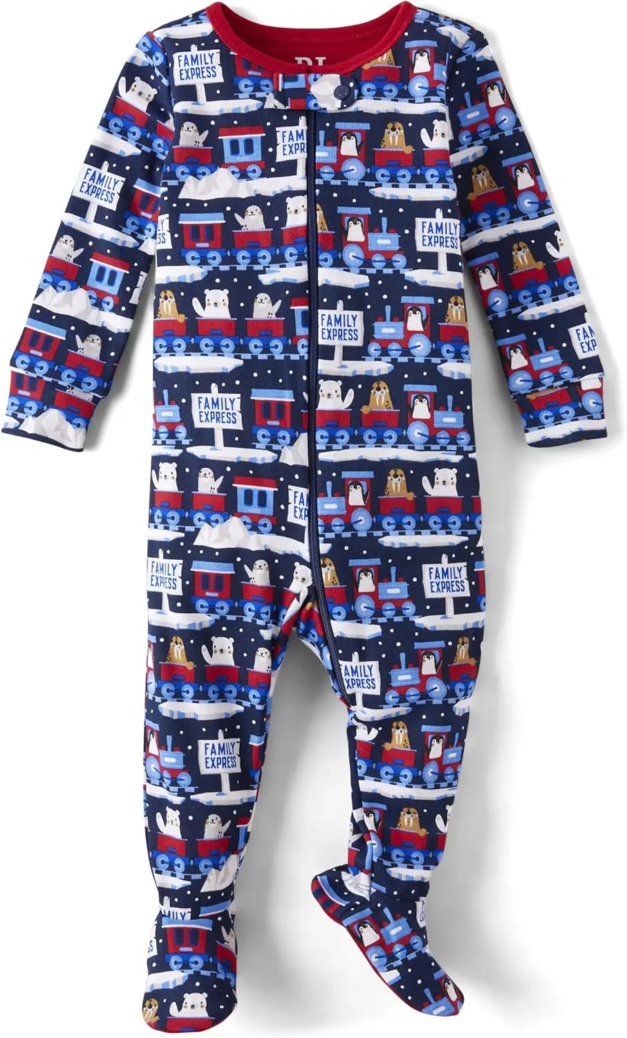 The Children's Place Baby Boys' and Toddler Snug Fit 100% Cotton Zip-Front One Piece Footed Pajama