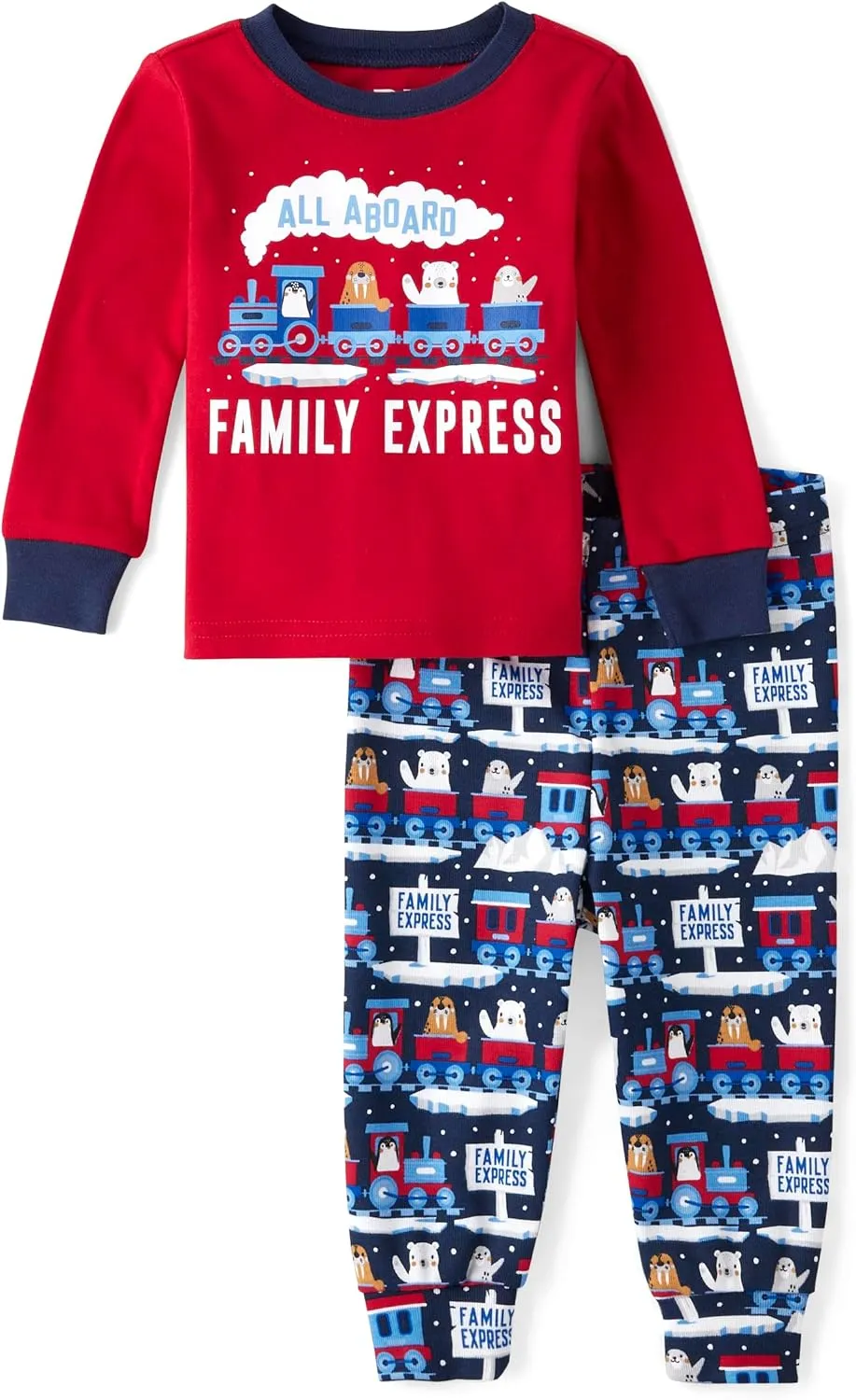 The Children's Place Baby Boys' Toddler Long Sleeve Top Pants Snug Fit 100% Cotton 2 Piece Pajama Set