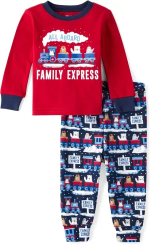 The Children's Place Baby Boys' Toddler Long Sleeve Top Pants Snug Fit 100% Cotton 2 Piece Pajama Set