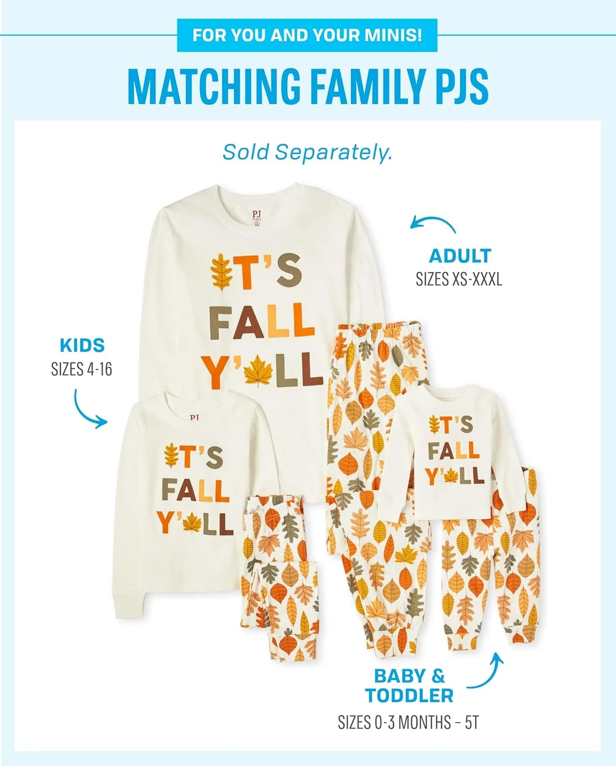 The Children's Place Family Matching Pajamas Sets, Snug Fit 100% Cotton, Adult, Big Kid, Toddler, Baby