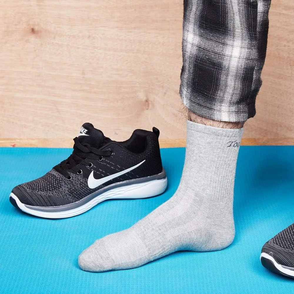Toes&Feet Men's Anti-Odor Quick-Dry Quarter Crew Athletic and Dress Socks