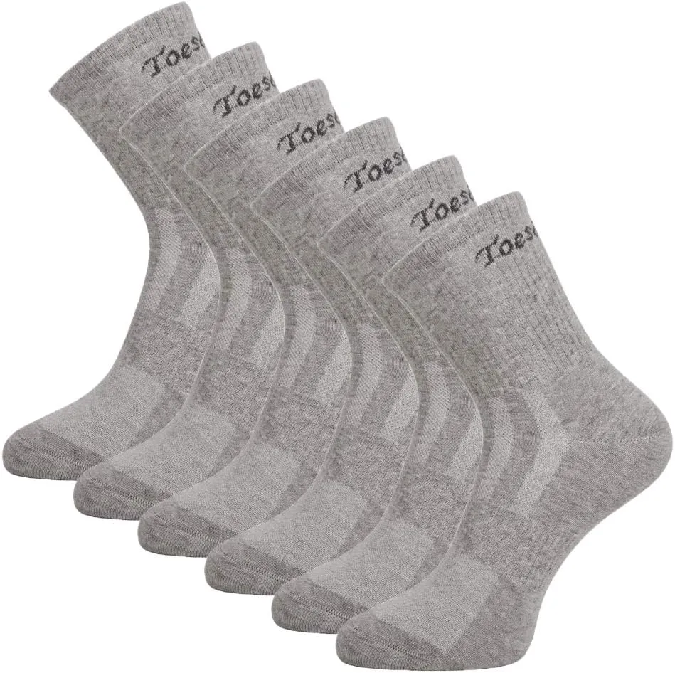 Toes&Feet Men's Anti-Odor Quick-Dry Quarter Crew Athletic and Dress Socks