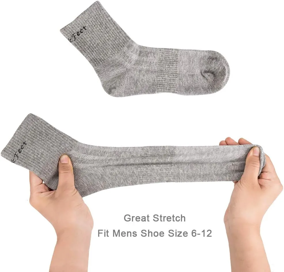 Toes&Feet Men's Anti-Odor Quick-Dry Quarter Crew Athletic and Dress Socks