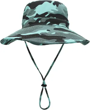 TRUSCEND Fishing Sun Hats for Men, UPF50  Waterproof Wide Brim Hats for Fishing & Hunting with Face Covering & Neck Flap