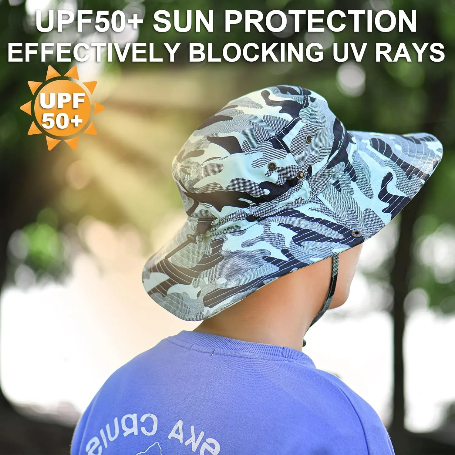 TRUSCEND Fishing Sun Hats for Men, UPF50  Waterproof Wide Brim Hats for Fishing & Hunting with Face Covering & Neck Flap