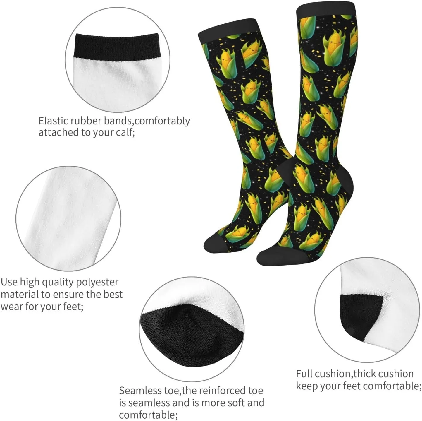 Unisex Novelty Socks for Women Men Teens Soft Knee High Crew Socks Party Daily Wear Dress Sock