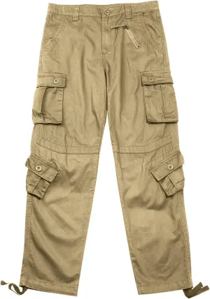 utcoco Mens Loose Multi-Pockets Cotton Twill Cargo Military Pants Outdoor Work Trousers