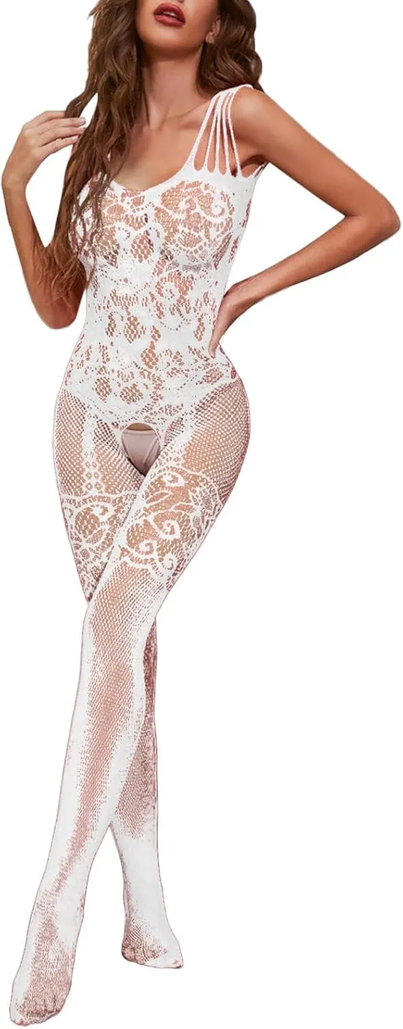 Vacation Outfits For Women Erotic Lingerie New Lace See Through No Removal Crotchless Jumpsuit Sexy Hottie Pajamas