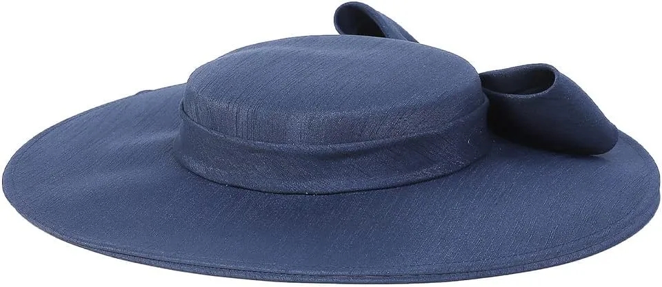 Wide Brim Hats for Women Big Bowknot Formal Occasion Kentucky Cap Lady Wedding Cocktail Party Flat Top Fedoras