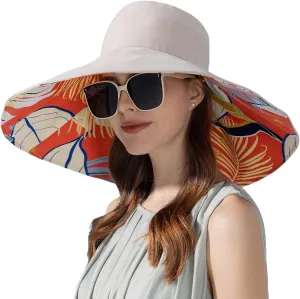 Wide Brim Hats for Women, Double-Sided Foldable Beach Hat Cotton Sun Hats Bucket Hat Summer UV Protection Fishing Cap