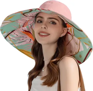 Wide Brim Hats for Women, Double-Sided Foldable Beach Hat Cotton Sun Hats Bucket Hat Summer UV Protection Fishing Cap