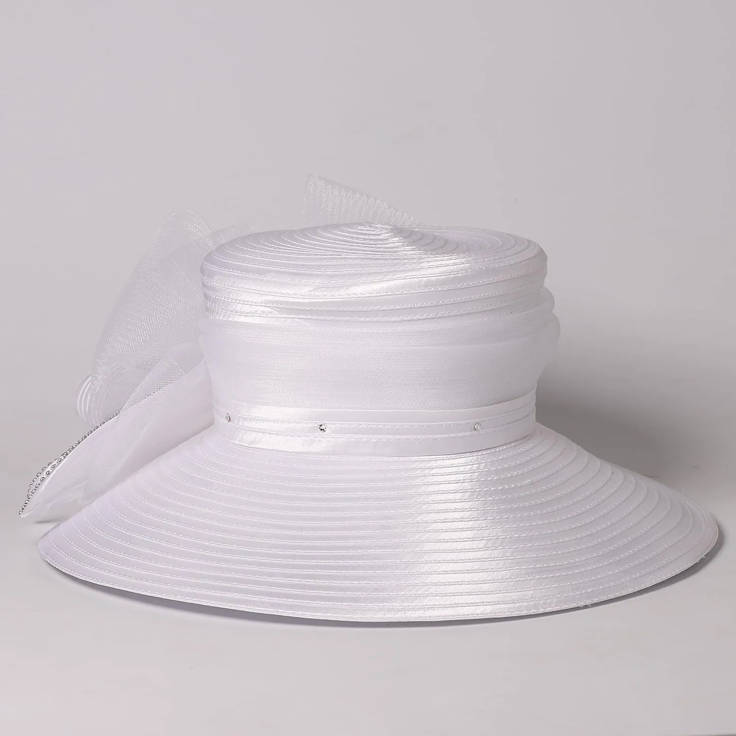 Women Derby Church Dress Fascinator Wide Brim Hats 1920s Vintage Tea Party Wedding Cloche Bowler Hats