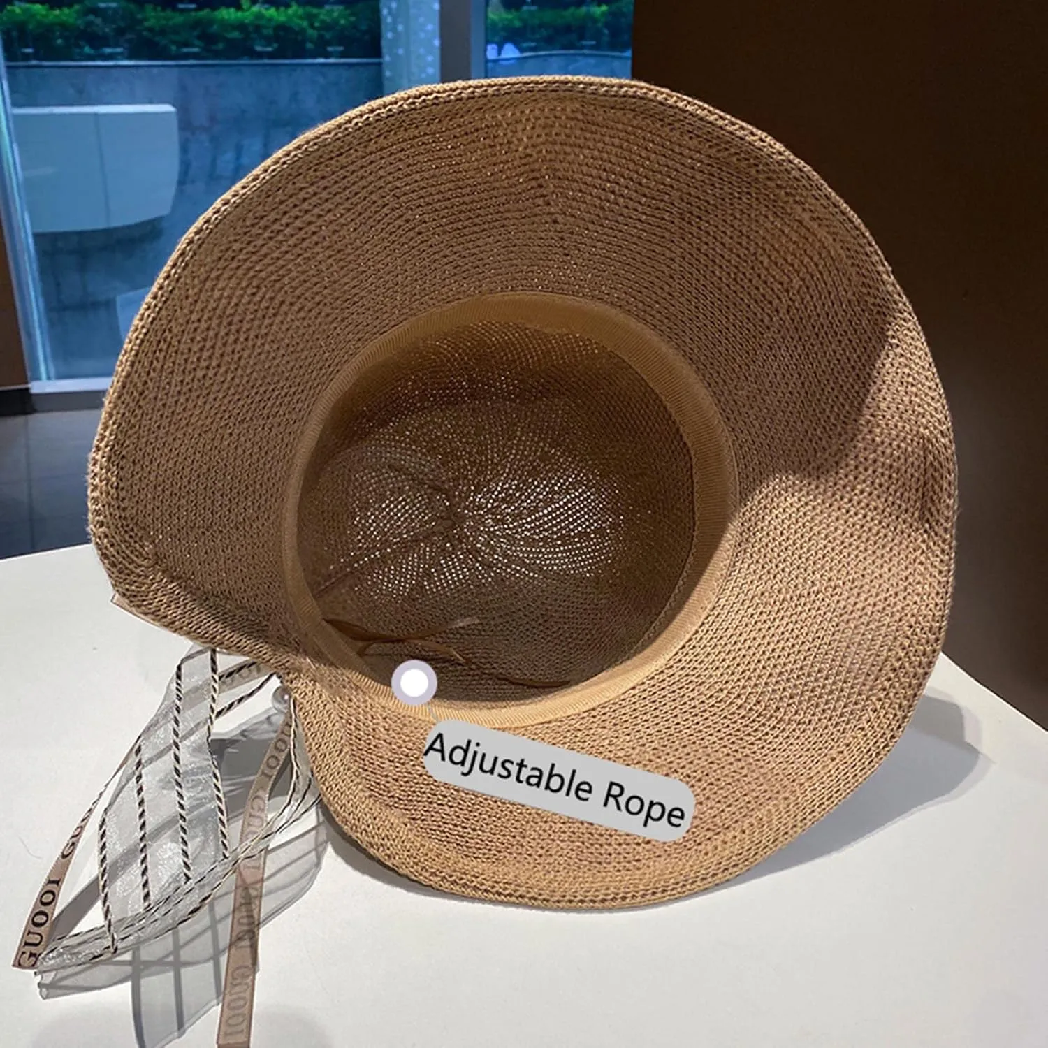 Women Summer Straw Sun Hat with Bow Beach Cap Foldable Visor Floppy Hats Dome Wide Brim Hats (Color : Yellow)