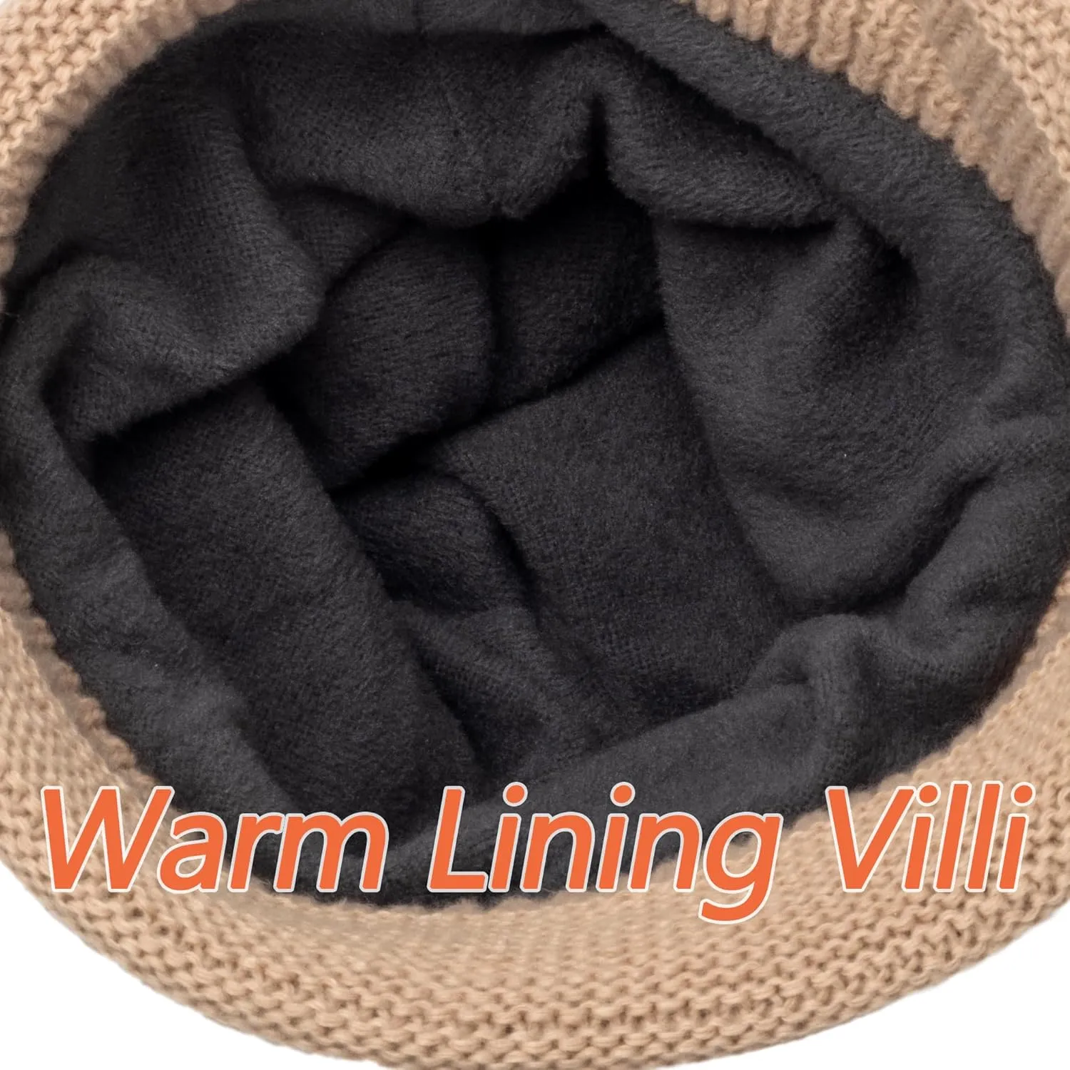 Women Warm Slouchy Knit-Beanie Hat - Visor Knit Beanie Cap Unisex Winter Hat