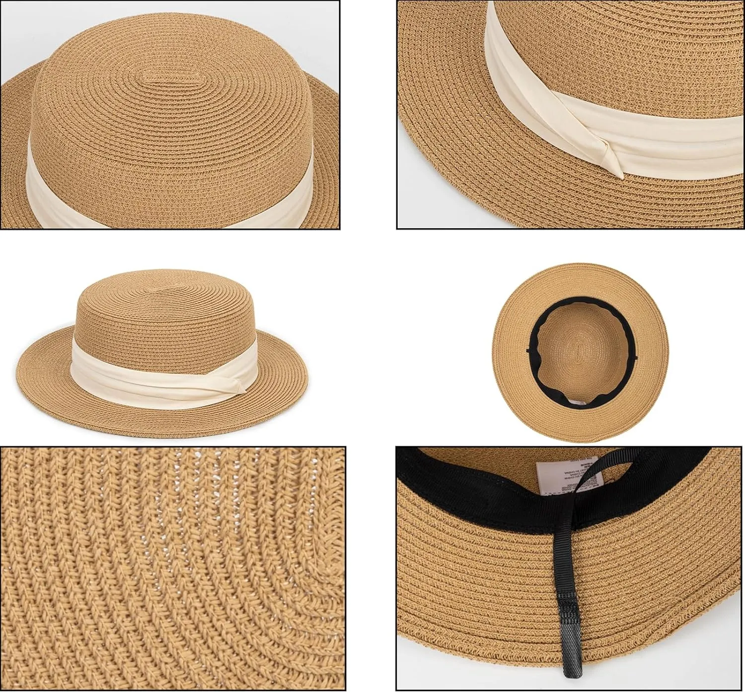 Womens Beach-Sun-Straw-Hat - Travel Wide Brim Fedora Straw Beach Hat Panama Summer Hat