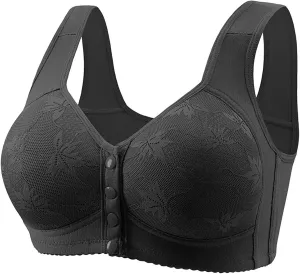 Women's Front Closure Bra Underwire Unlined T-Back Plus Size Lacy Unpadded Full Coverage Racerback T-Shirt Bras