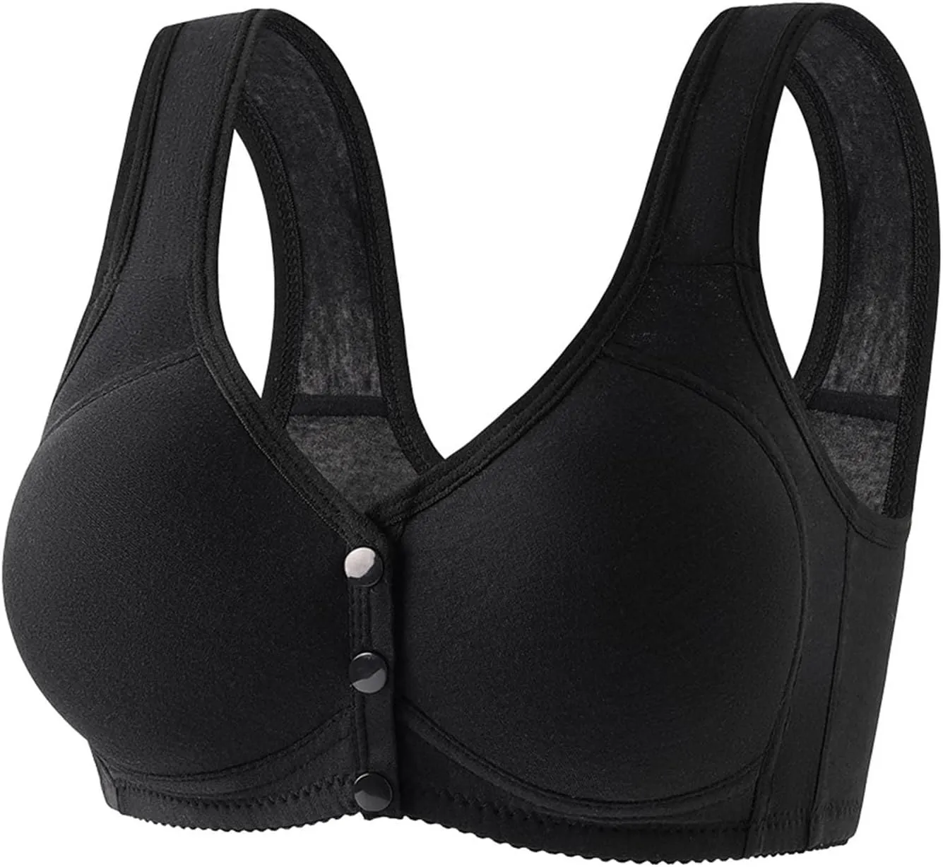 Women's Front Closure Bra Underwire Unlined T-Back Plus Size Lacy Unpadded Full Coverage Racerback T-Shirt Bras