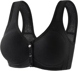 Women's Front Closure Bra Underwire Unlined T-Back Plus Size Lacy Unpadded Full Coverage Racerback T-Shirt Bras