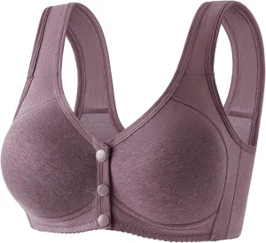 Women's Front Closure Bra Underwire Unlined T-Back Plus Size Lacy Unpadded Full Coverage Racerback T-Shirt Bras
