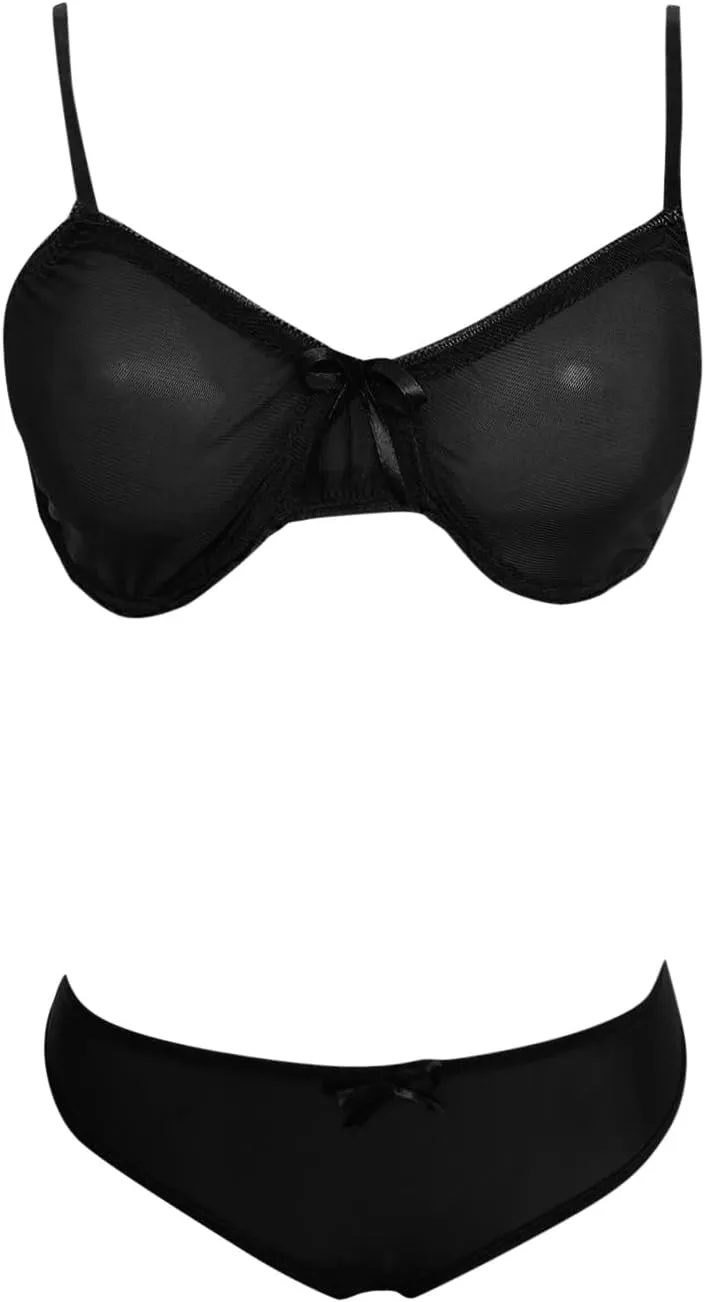 Women's Push up Bra and Panty Set V Neck Straps Bralettes Panties Seamless Lace Lingerie Padded Bras 2 Piece