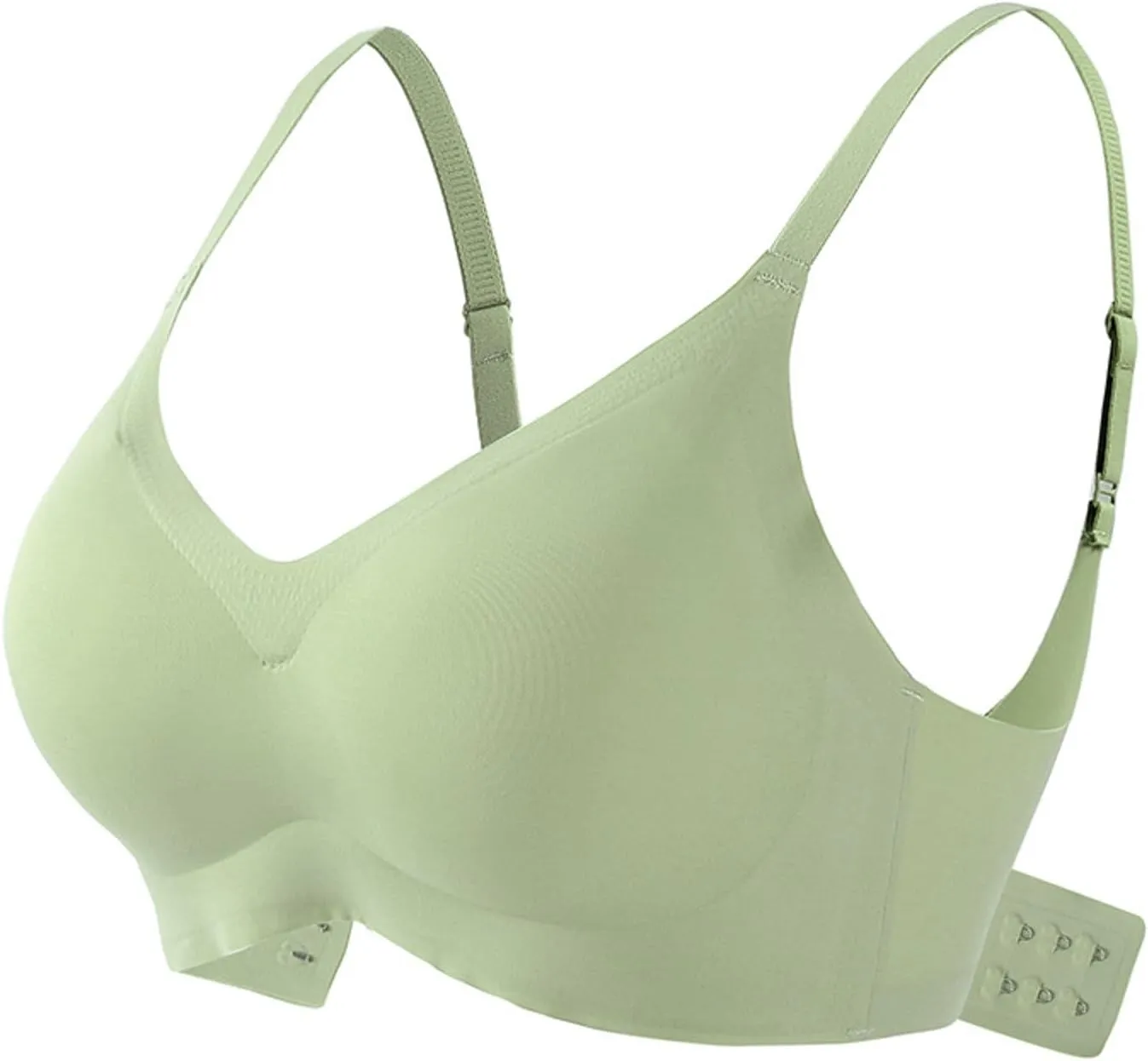 Women's Seamless Bra Wireless Push Up Support Bra Comfort Full Coverage Bra V Neck Sleep T-Shirt Everyday Bralettes