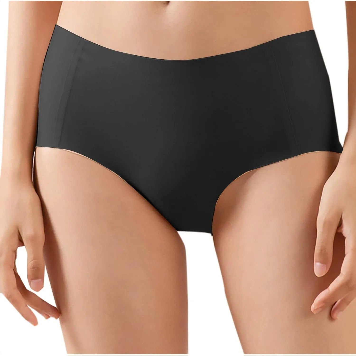 Womens Seamless Panties High Waist Hip Lift Full Coverage No Show Briefs Lightweight Quick Dry Breathable Underwear