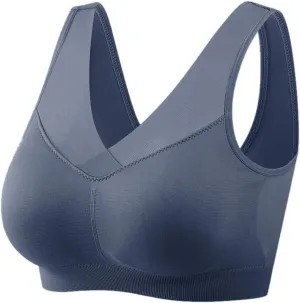 Womens Seamless Workout Yoga Bra Wireless Padded Bralette V-Neck Tank Top Sexy Crisscross Back Bras
