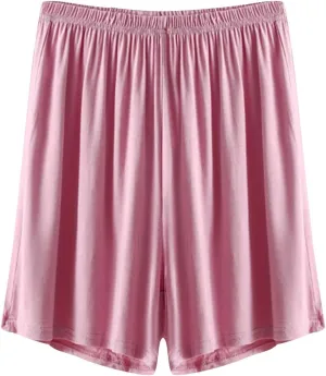 Women's Soft Modal Pajama Shorts Casual Elastic Waist Pj Bottoms Loose Comfy Summer Thin Boxer Sleepwear Lounge Shorts