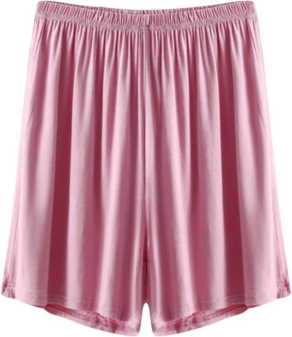 Women's Soft Modal Pajama Shorts Casual Elastic Waist Pj Bottoms Loose Comfy Summer Thin Boxer Sleepwear Lounge Shorts