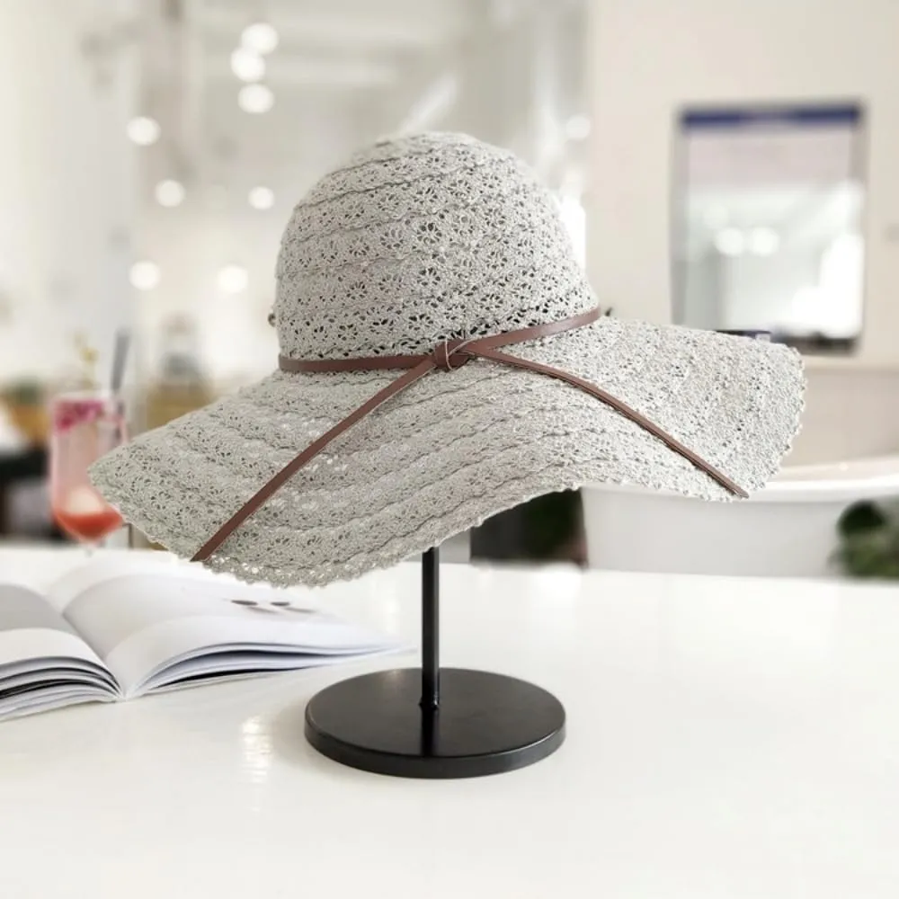Womens Sun Hat Floppy Big Wide Brim Summer Bucket Hat Foldable Packable Lace Beach Hats Fedora Hat for Women UPF 50 