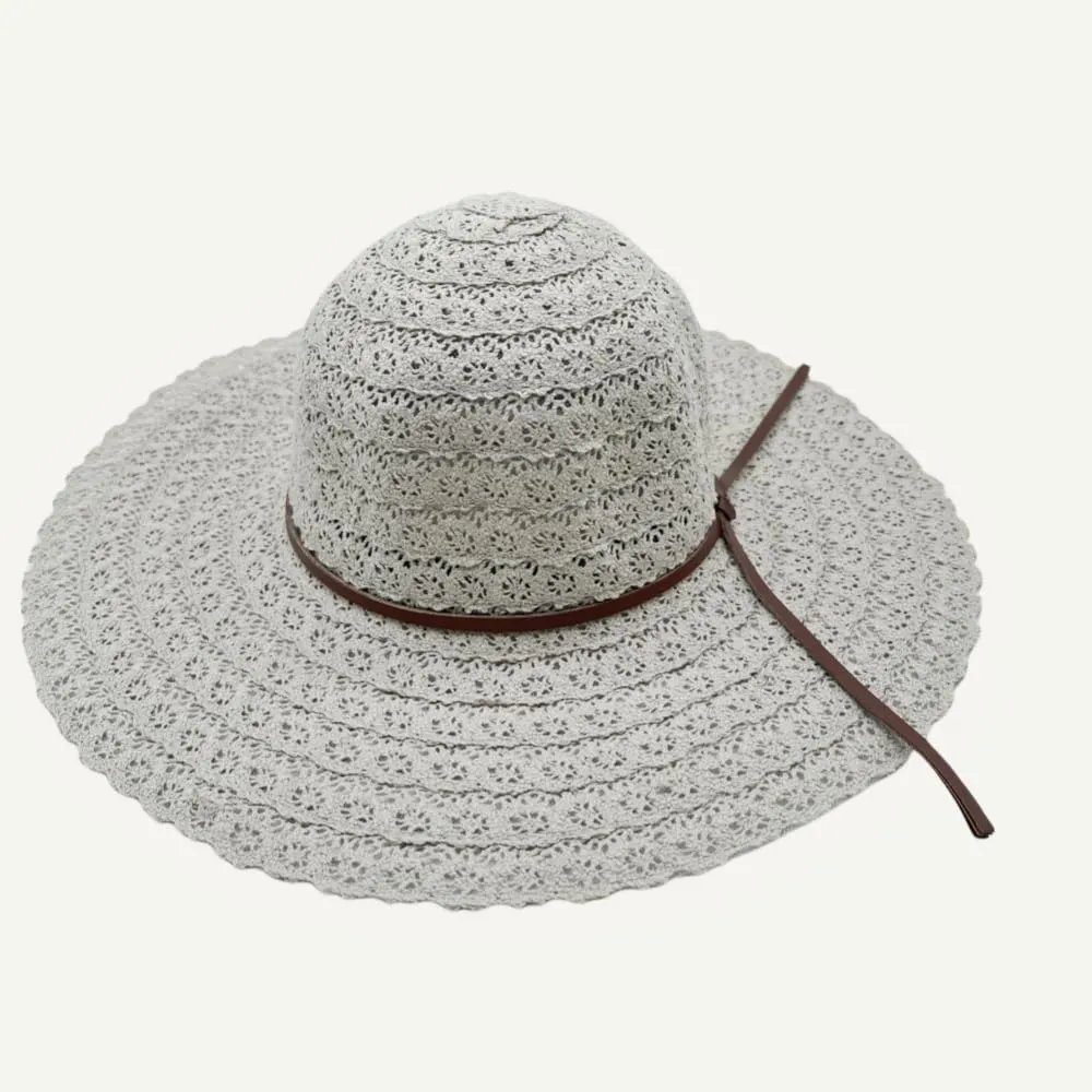 Womens Sun Hat Floppy Big Wide Brim Summer Bucket Hat Foldable Packable Lace Beach Hats Fedora Hat for Women UPF 50 