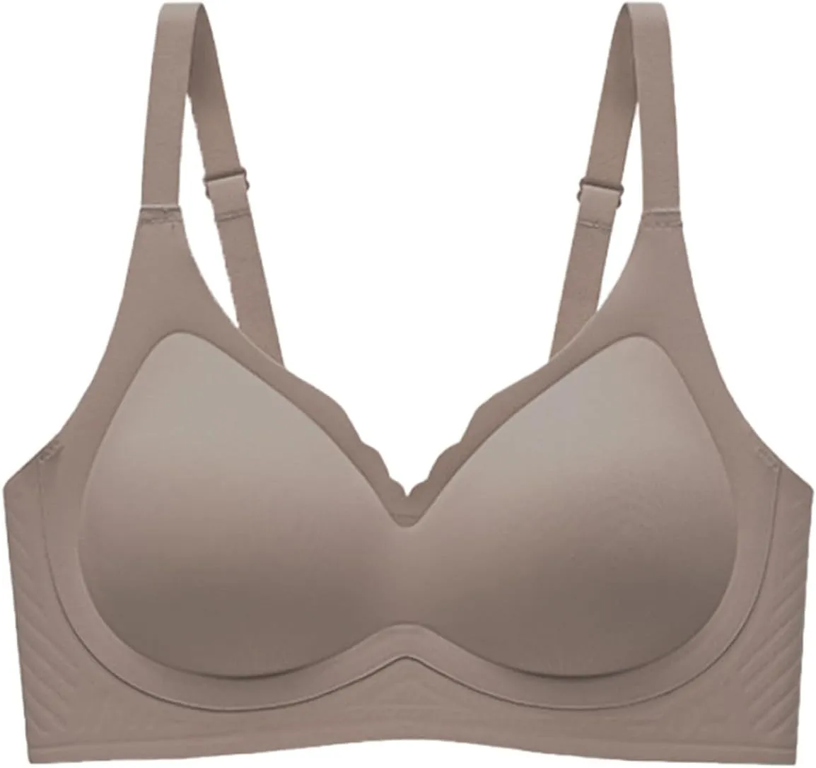 Womens Wireless Bras Scalloped Push Up Bralettes No Underwire Supportive Tshirt Bra Seamless Comfortable Everyday Bras