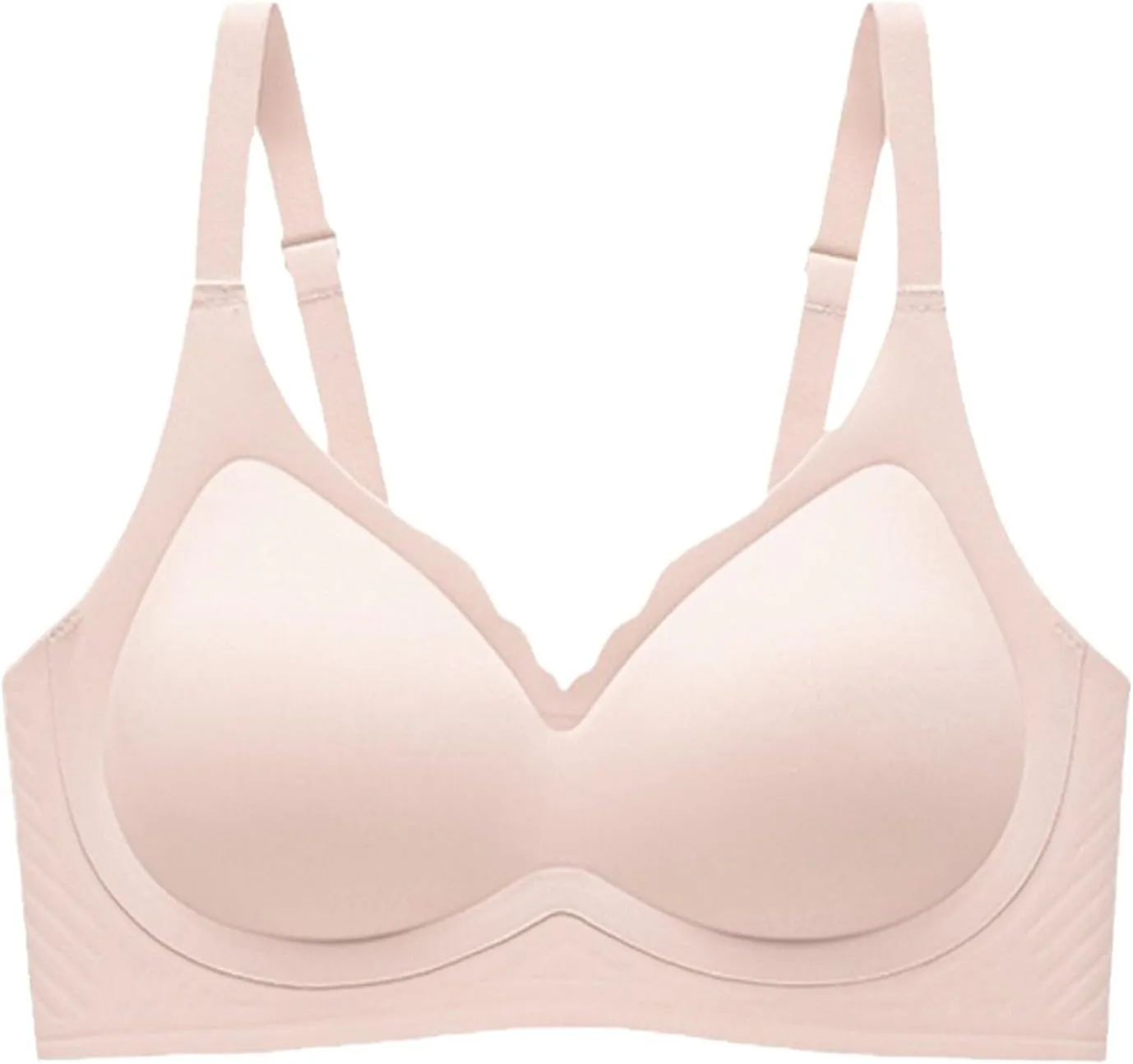 Womens Wireless Bras Scalloped Push Up Bralettes No Underwire Supportive Tshirt Bra Seamless Comfortable Everyday Bras