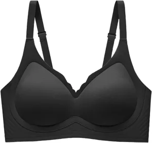 Womens Wireless Bras Scalloped Push Up Bralettes No Underwire Supportive Tshirt Bra Seamless Comfortable Everyday Bras